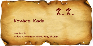 Kovács Kada névjegykártya